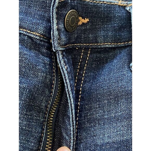 Sonoma Boyfriend Jeans High Waisted Blue Dark Wash Ankle Length Size 4 - Picture 4 of 9